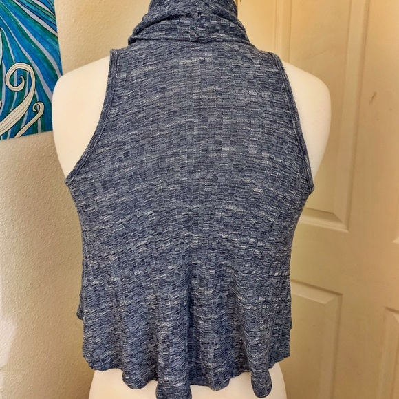 Rue 21 Blue Cowl Neck Crop Tank Top- X-Small - Picture 4 of 6